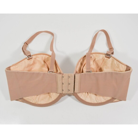 Victoria Secret Biofit Multi Way Beige Satin Strapless Convertible Bra Sz 32DD - Picture 3 of 5